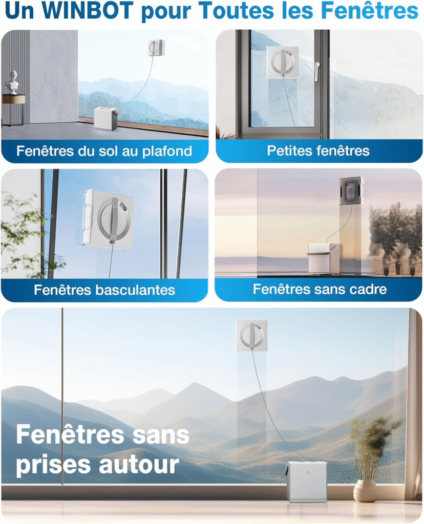Types de surfaces compatibles (vitres, miroirs, baies vitrées, carrelage mural…)