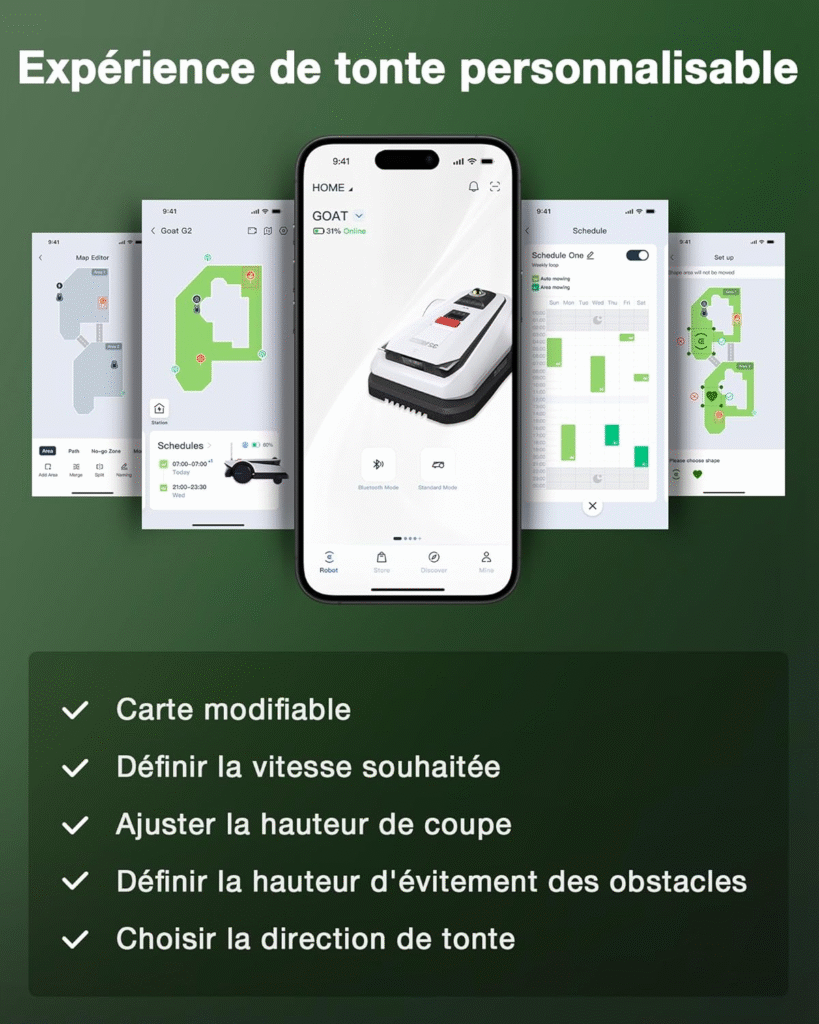 Des fonctionnalités avancées pour une tonte optimale